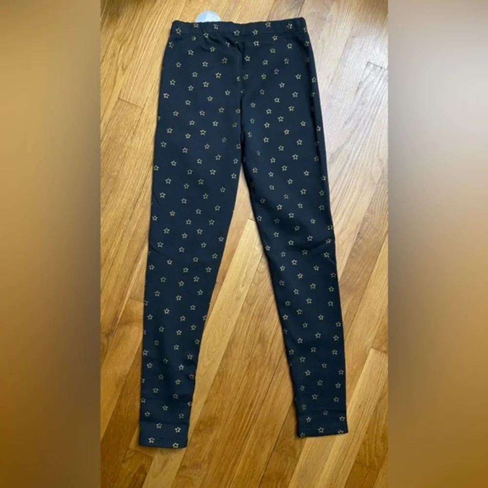 NWT Gap Kids Cozy Lined Black Pants Gold Stars Size XL (12)